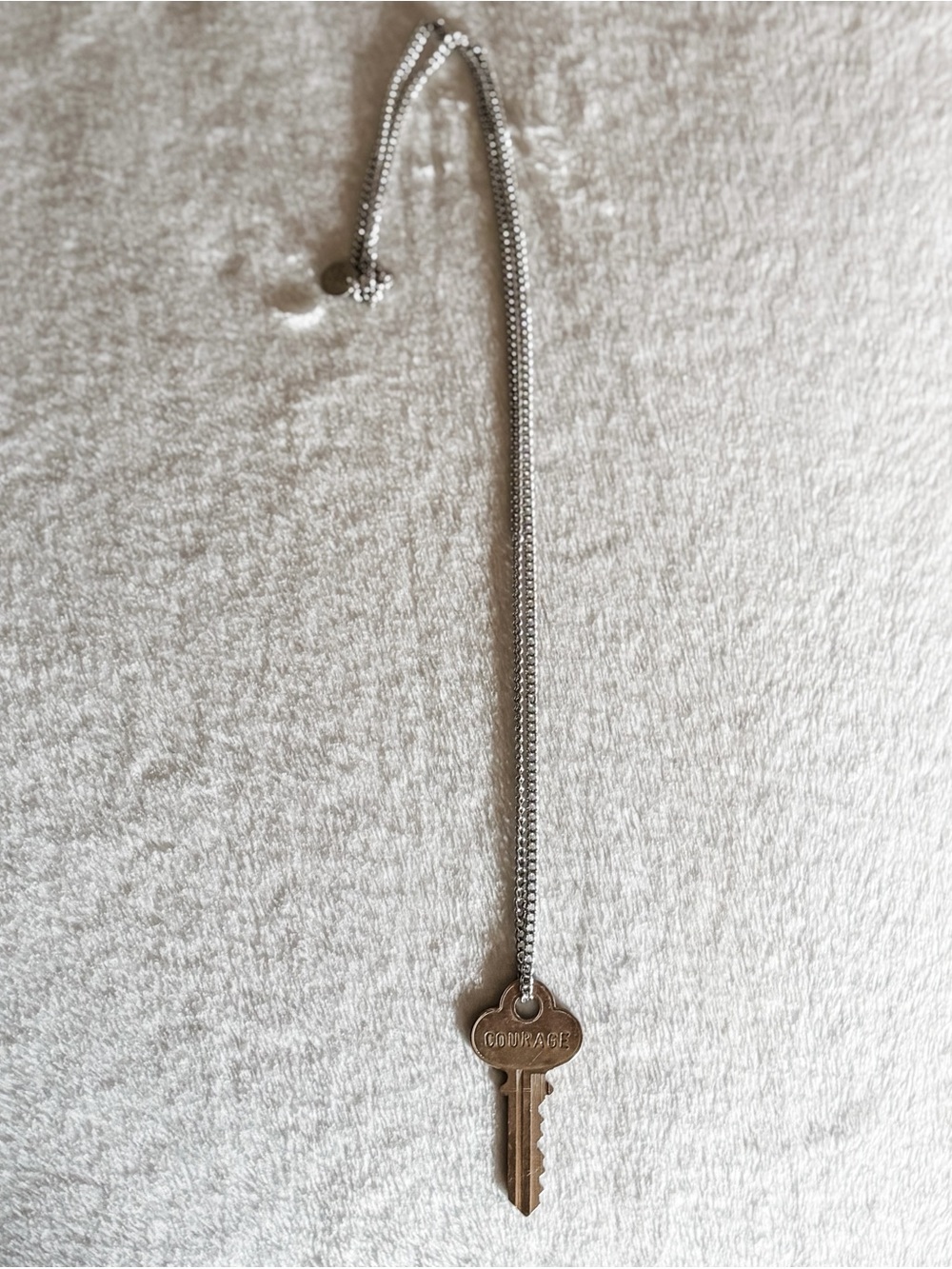 The Giving Keys 'COURAGE' Key Pendant Necklace - Silver - 26”L